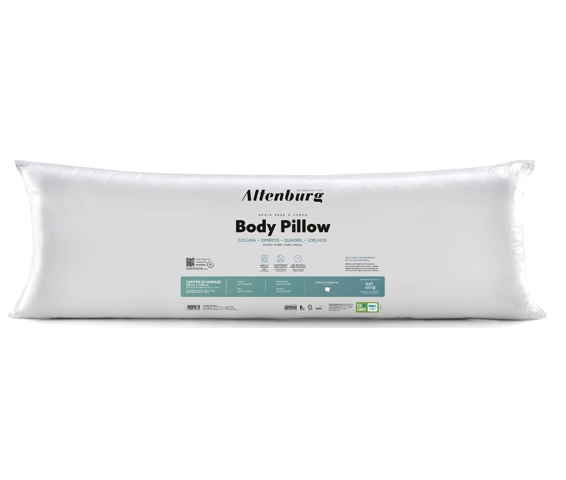 Travesseiro Altenburg Body Pillow 40cm x 1,30m
