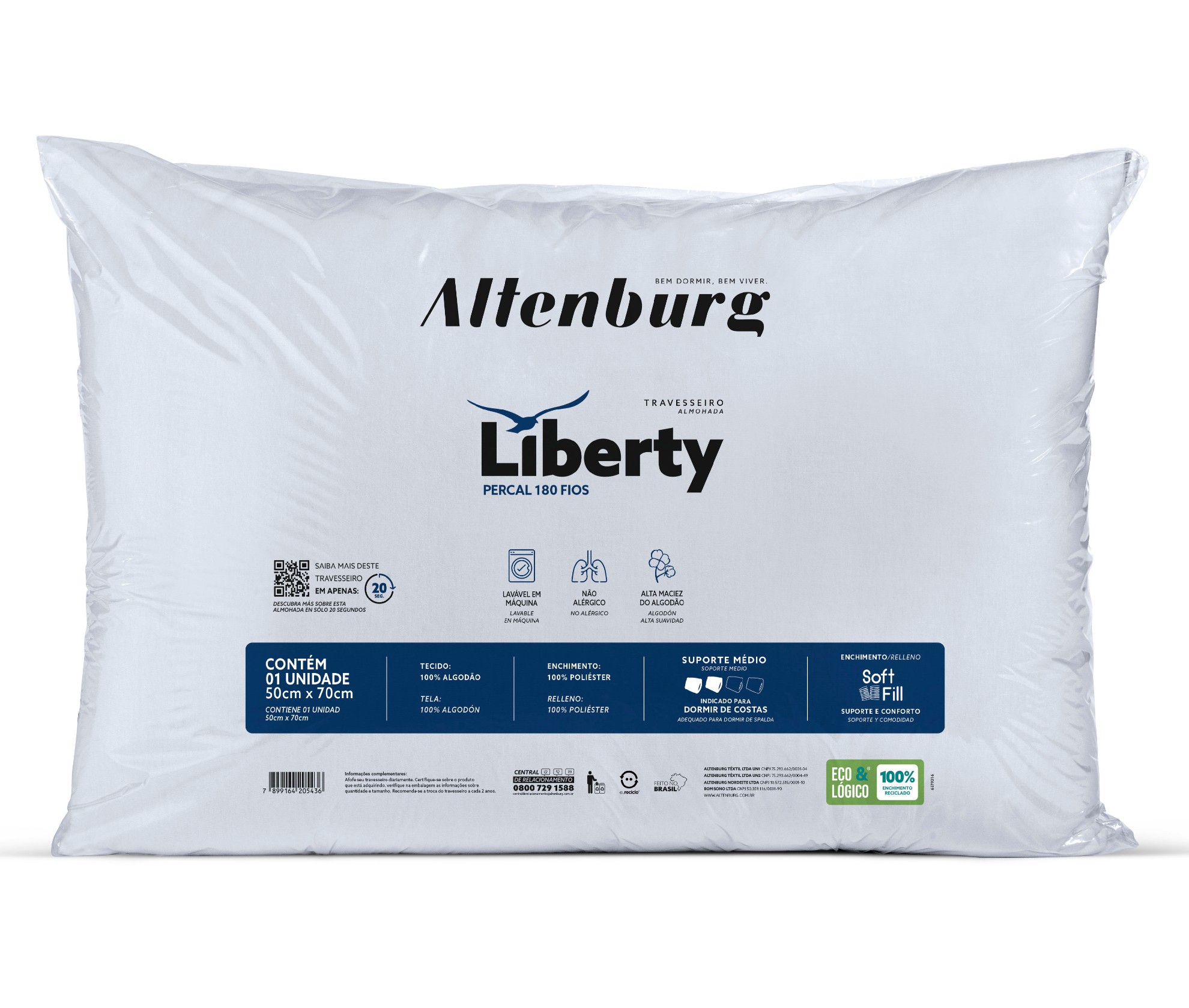 Travesseiro Altenburg Liberty 50cm x 70cm